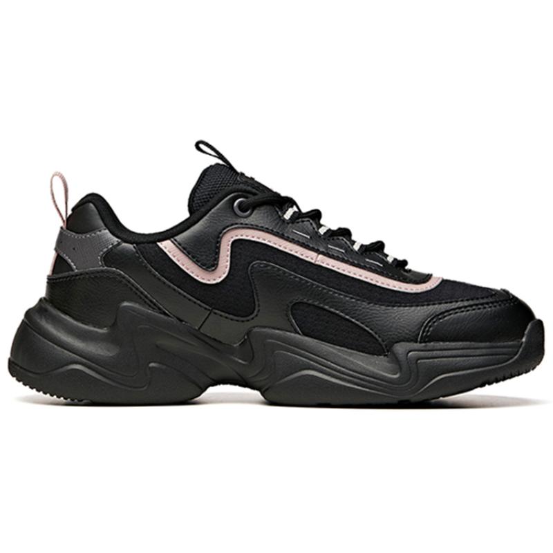 Anta Wear-resistant And Lightweight Low-Top Chunky Sneakers Women's Black Sneakers 92938862-11