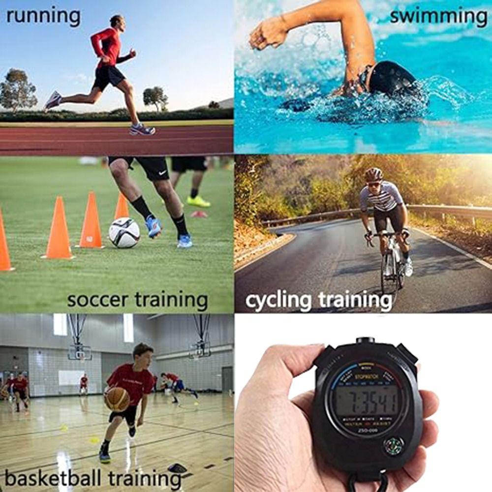 LCD Electronic Digital Stopwatch Handheld Chronograph Timer Sport Stopwatch  Running Events
