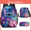 Set Zaino Cartone Animato Stitch Con Tessuto Oxford Traspirante Per Studenti Elementari