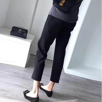 Maternity Suit Pants for Summer Thin Outfits for Women's Pants Nine-point Wide-leg Pants Straight-leg Casual Pants Not Slimming Belly Maternity Suit