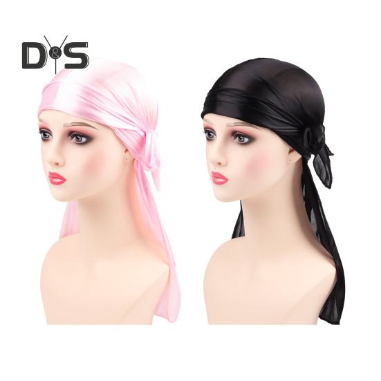

2 шт. шелковистый Durag для мужчин и женщин длинный хвост Durag Wave головные повязки на шею атласный Doo Durag с широкими ремнями D
