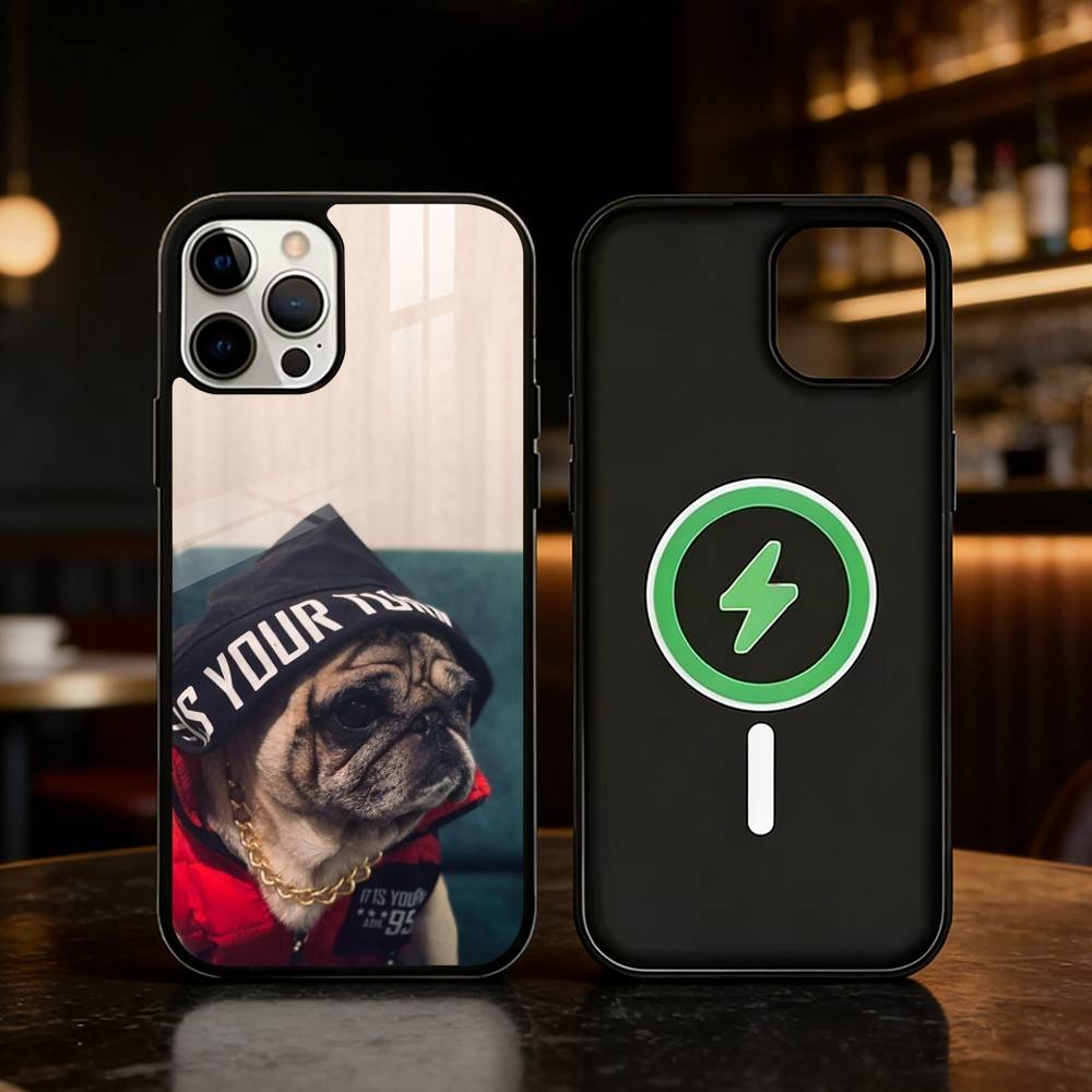 Pug Dog Funny Cartoon Phone Case For iPhone 17,16,15,14,13,12,Plus,Pro,Max For Magnetic Wireless Charge