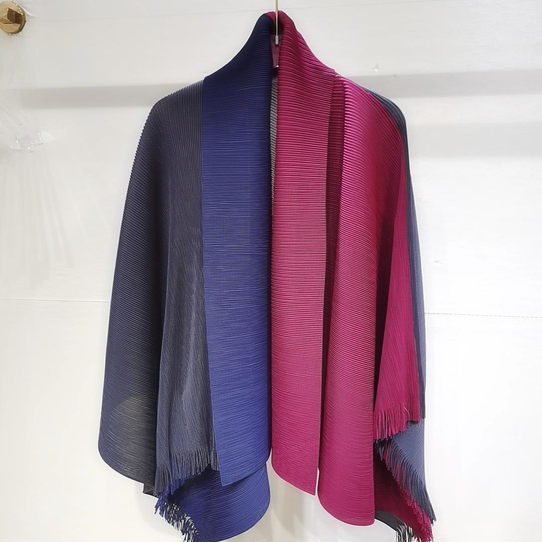 

Плиссированные куртки с рукавами «летучая мышь», женские хитовые цвета, дизайн с кисточками, свободный шарф, воротник, кардиган, пальто, повседневная осенне-зимняя модная одежда One size розы красного