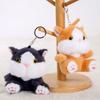12cm Cute Chubby Kitten Plush Toy Pendant Keychain Cartoon Anime Kitten Plush Stuffed Doll Backpack Decor Couple Gift Keyring
