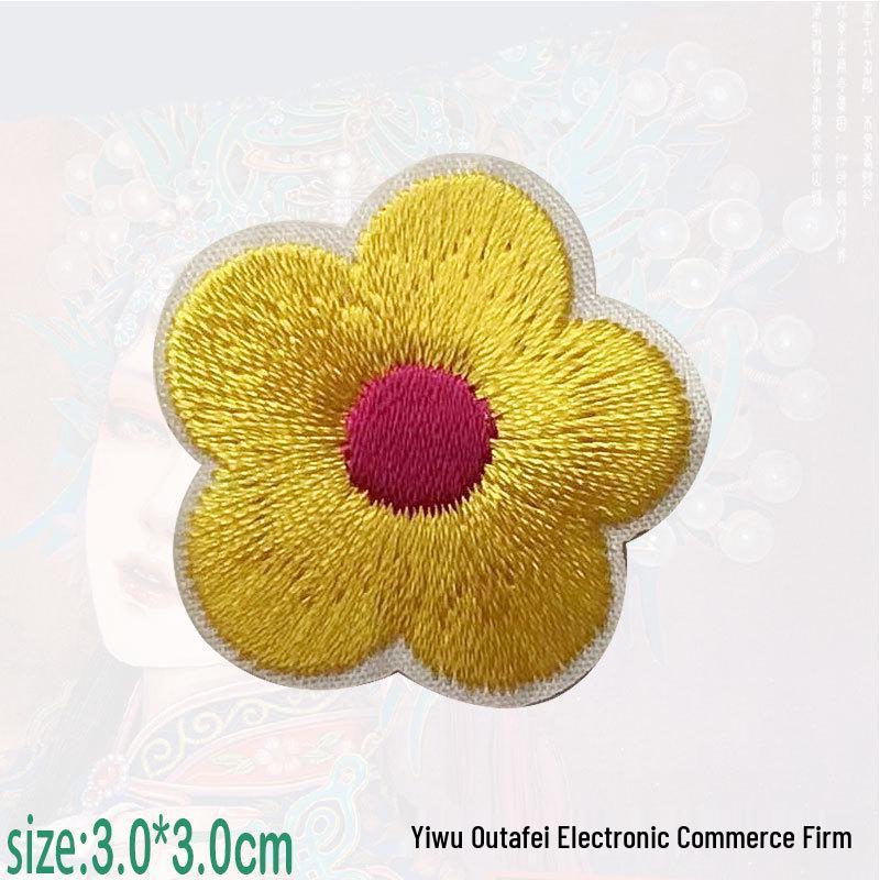 Colorful Plum Blossom Embroidered Fabric Iron-on Patch for Clothing Repair