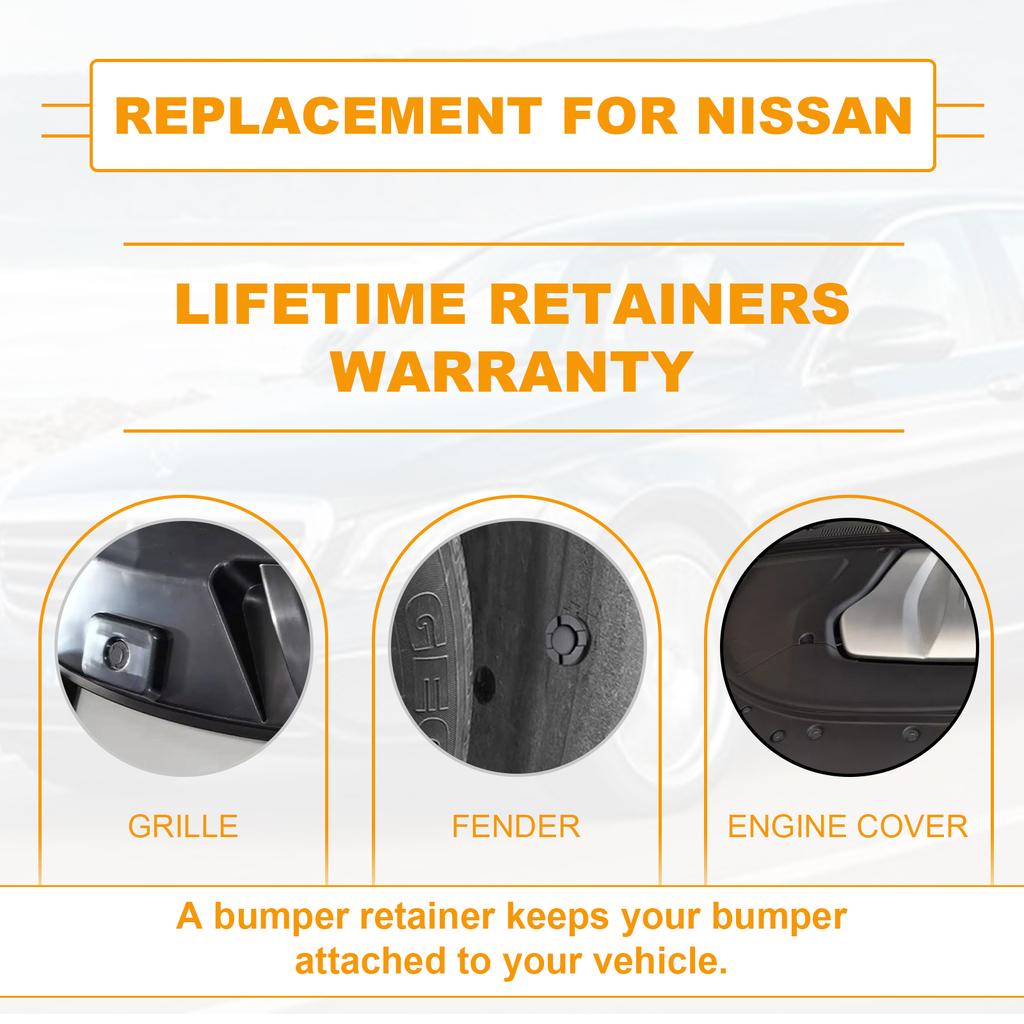 50PC Auto Nylon Stoßstange Niet Fender Clips Verschluss 8mm Loch Trim Panel Körper Motor Abdeckung Schild Retainer für NISSAN