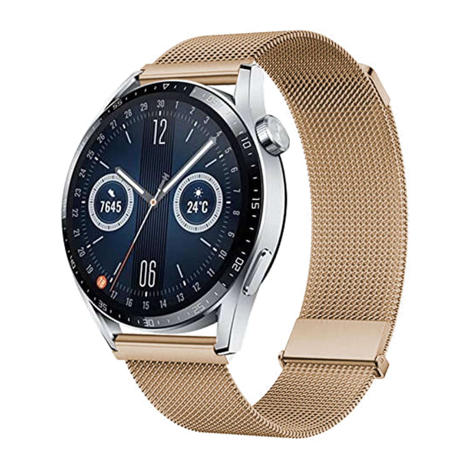 

For Huawei Watch GT 4 41mm/Garmin Venu 3S Watch Strap 18mm Milanese Mesh Magnetic Band Rose Gold