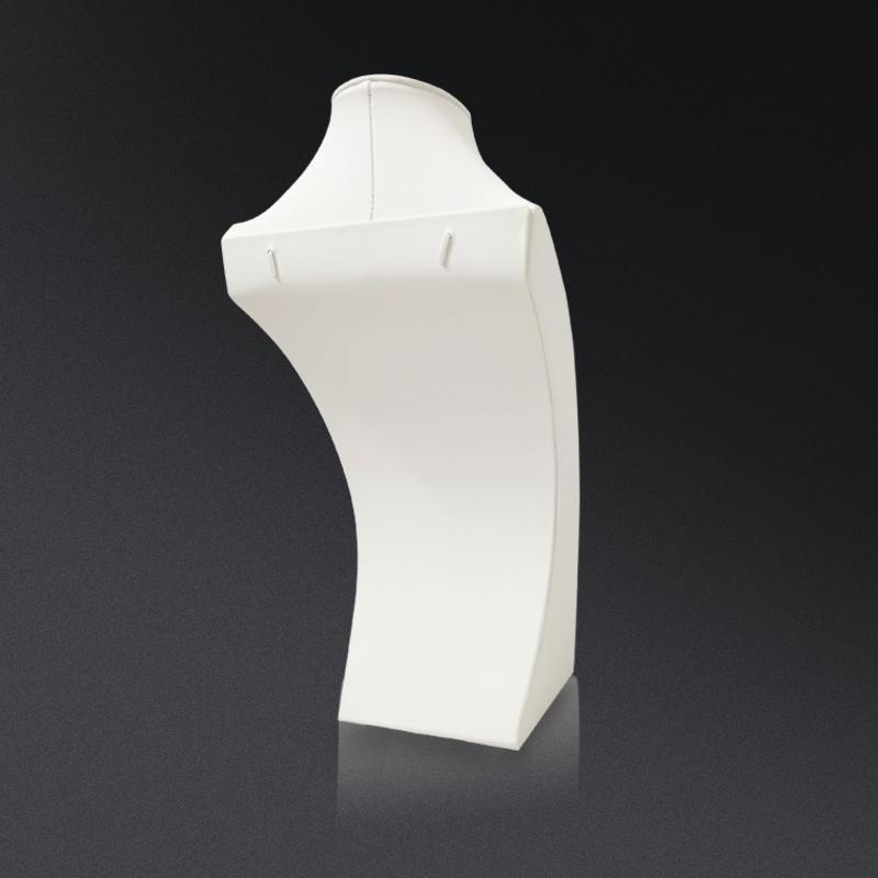 Wooden Thick Neck Jewelry Necklace Pendant Storage Display Stand White Leather Green Pink Purple Velvet Jewelry Display Props