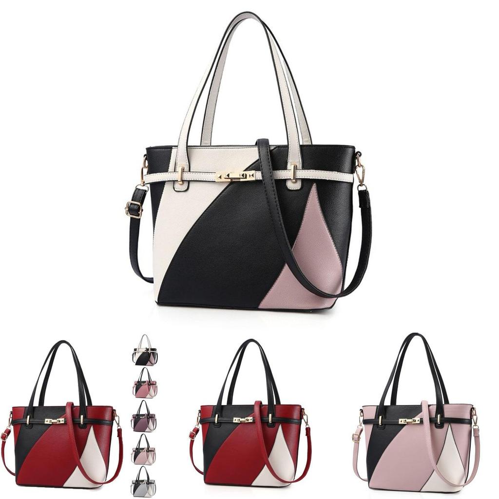 Elegant Pu Patchwork Leather Handbags For Women With Multifunctional Design