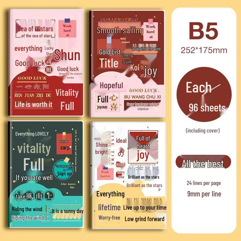 Thickened Plastic Cover Notebook - B5 & A5 Sizes for Girls, Art Students, and College Use