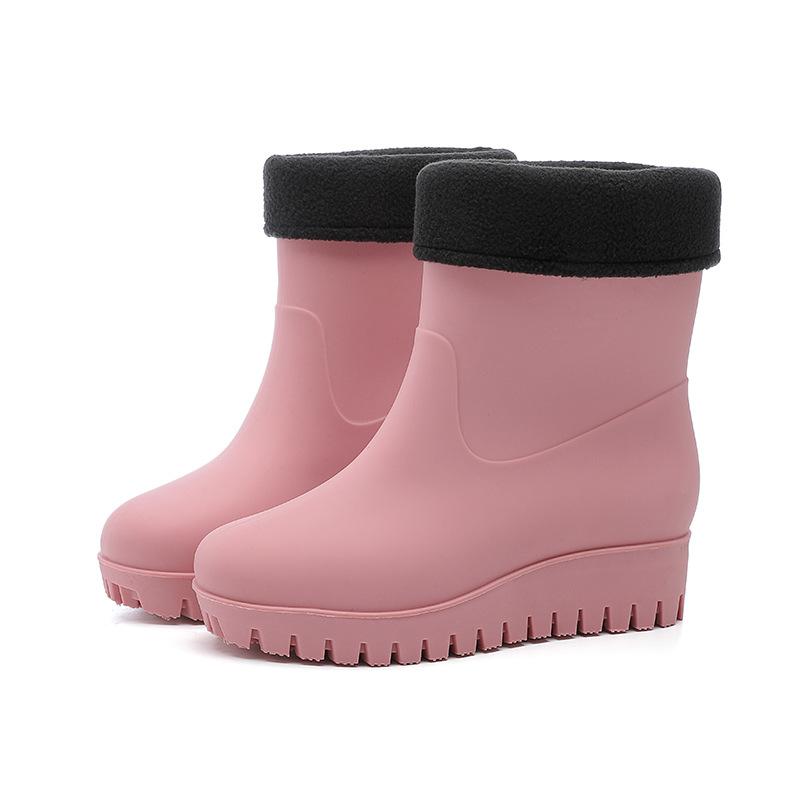 New fashion rain shoes women's waterproof and non-slip medium tube water boots matte rubber shoes kitchen women's rain boots