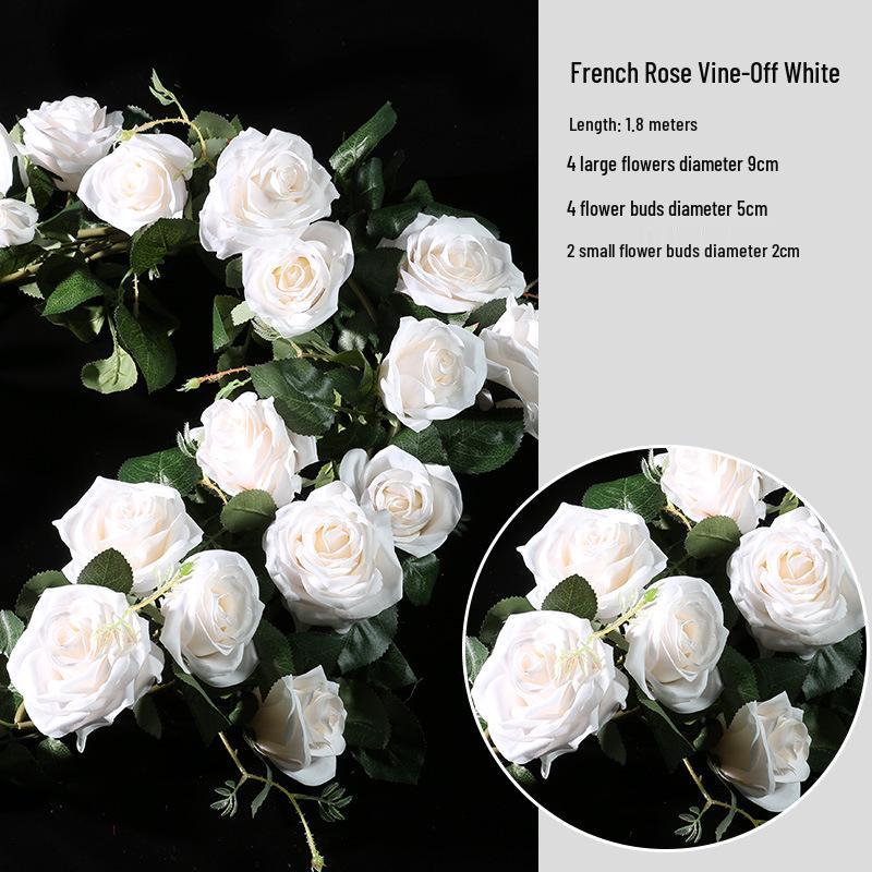 Artificial Rose Vine Wall Decor for Air Conditioner Pipes