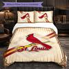 St. Louis Cardinals Pattern Microfiber 3Pcs Bedding Set Decor Duvet Cover Set For Bedroom Home Use