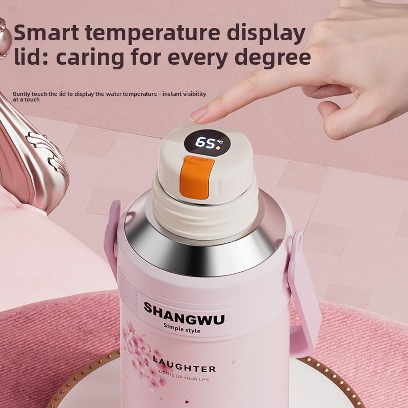 Women's outdoor sports style large capacity insulated cup - stainless steel high-end business gift portable water cup