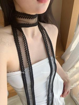Vintage Lace, Headband Neckband Neck Accessories, Tie Bow Tie Scarf