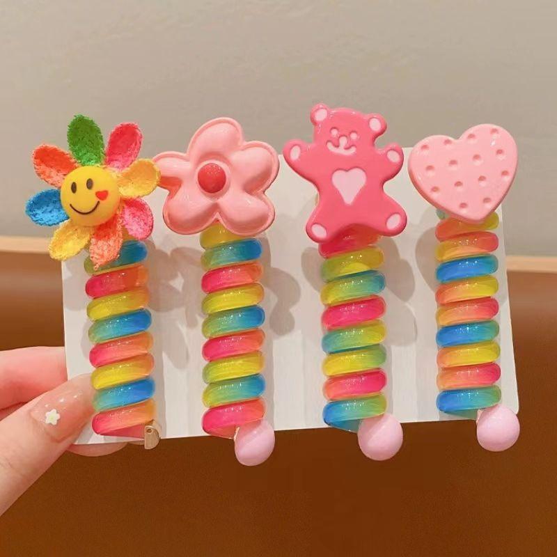 Children'S Roll Telephone Rope Hair Rope Girls' High Ponytail Headrope Durable High Elastic No Damage Hair Rope Hair Accessories