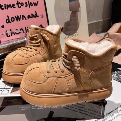 Mode Kapibara Schneestiefel mit dicker Sohle Damen Stiefeletten Winterstiefel Verdickte und gepolsterte Schneestiefel 2025 Neu Weiche Baumwoll-Schneestiefel Lässige Damenschuhe