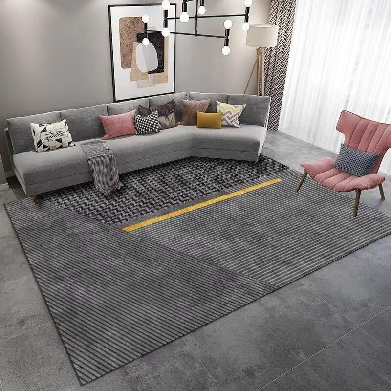Modern Non-slip Machine Washable Large Living Room Carpet Flannel Grey Colour Home Rugs for Bedroom Luxury Entrance Door Mat