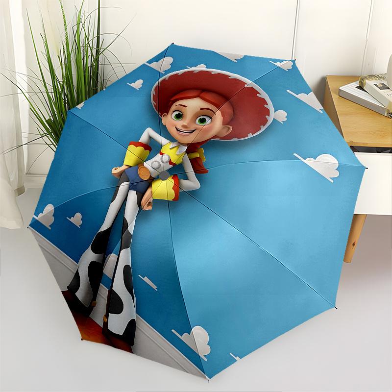 1 Auto Open Cowgirl, Toy Story Themed Colorful 8-rib Portable Umbrella for Men and Women, A Compact Commuting Companion Suitable for Daily D