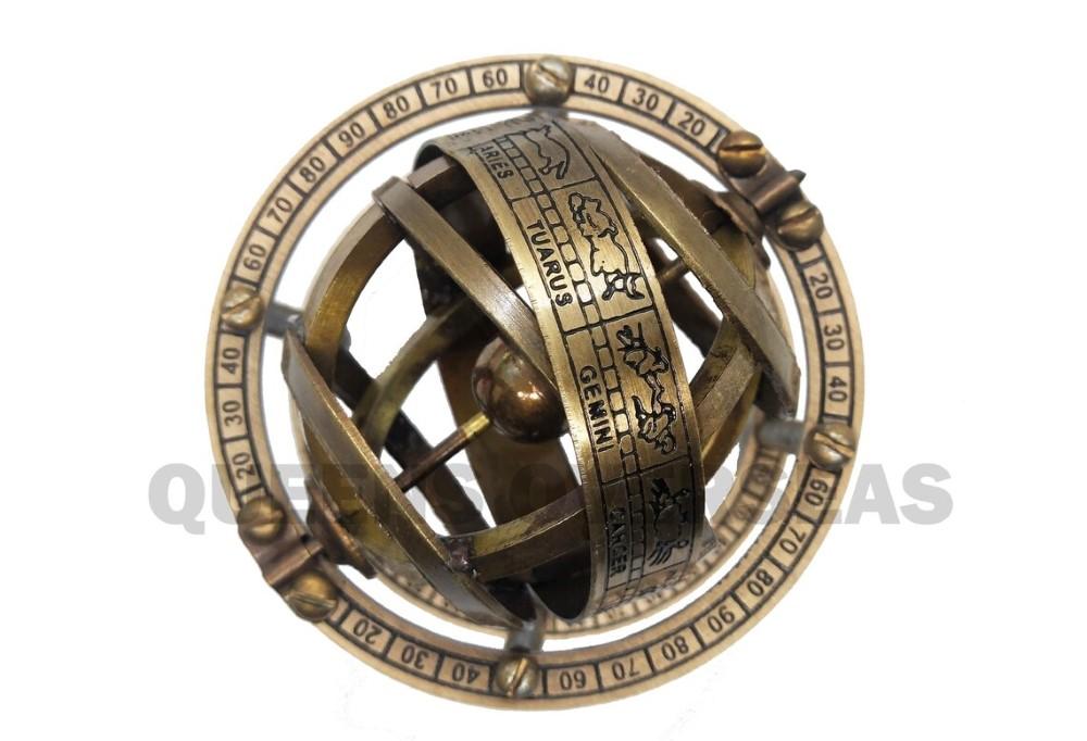 Mosiężna sfera armilarna wykończenie antyczne globus nautyczny dekoracja biurka o tematyce morskiej