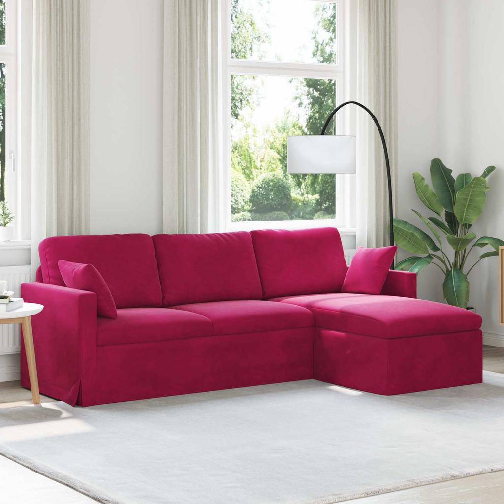 Sofa Burgundy 228 x 134 x 80 cm Velvet