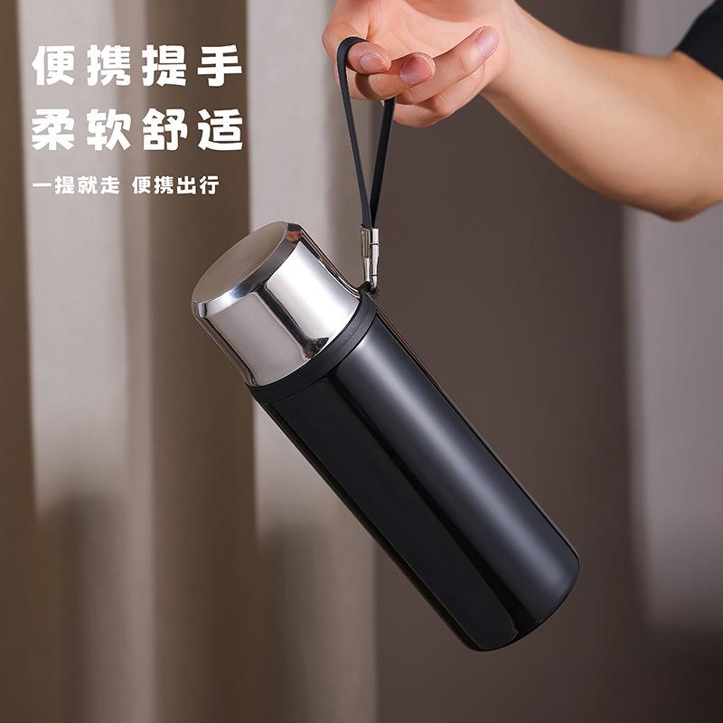 High value 111 stainless steel vacuum thermos cup outdoor portable rope sling water cup gift stewed tea cup