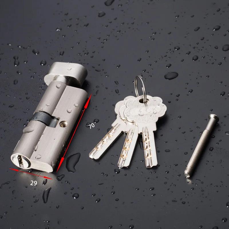 Door Lock Cylinder 70Mm/80Mm/90Mm Security Copper Lock Cylinder Interior Bedroom Living Handle Brass Key Locking 3/4/5 Keys New