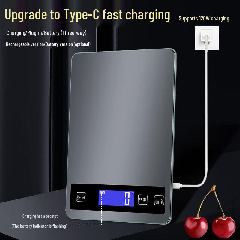 High-Precision Rechargeable Digital Kitchen Scale