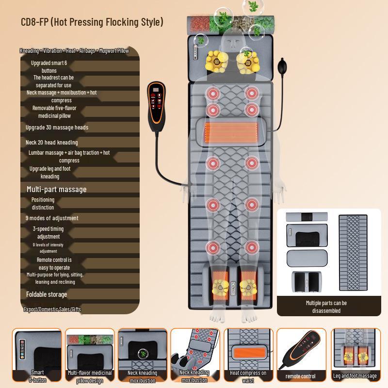 Electric Multifunctional Massage Mat: Cervical Spine & Waist Kneading Cushion Korea Standard