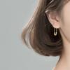 Real 925 Silver Jewelry Punk Style Minimalist Safety Pin Stud Earrings for Women Teens Girls 31mm
