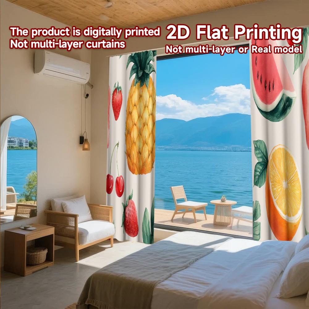 Set Of 2 Flat Printing Curtains Without Rod Fruit Fiesta Design Saint Patrick Is Day Holiday Semi Curtain With Light Filtering Polyester