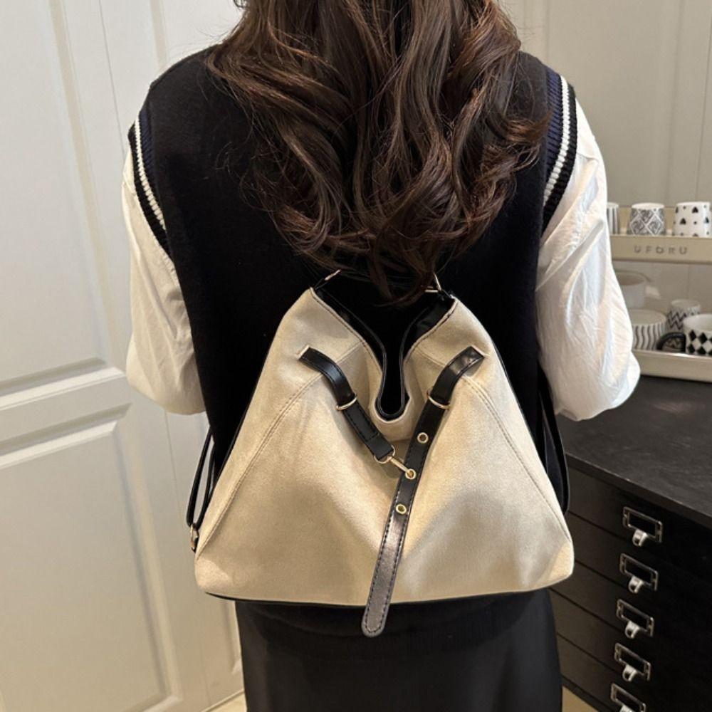 Vintage Retro Crossbody Backpack Large Capacity Commuting Shoulder Bag Cute Suede Tote Bag  Holiday