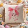 Beautiful Trendy Korean-Style Bows Pillow Case Sofa Living Room Bedroom Headboard Backrest Cushion Square Cushion