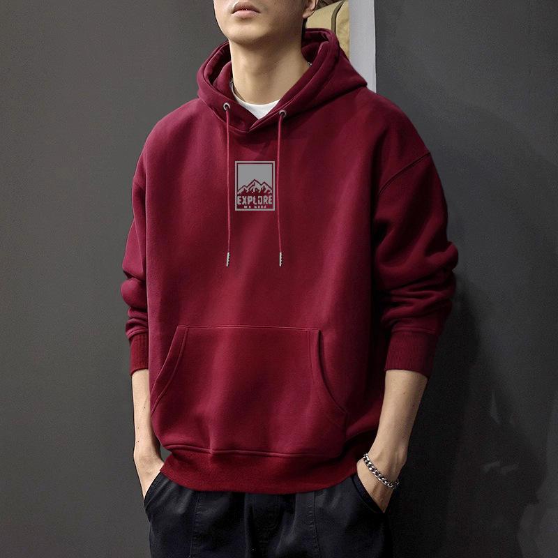 

Men s Trendy Loose-Fit Fleece-Lined Hoodie for Autumn/Winter - Couple Style XL (150-180 lbs)