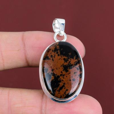 Mahogany Obsidian Pendant 925 Sterling Silver Pendant Gemstone Pendant Handmade Jewelry Pendant For Mom Gifts For Him Healing Stone Pendants