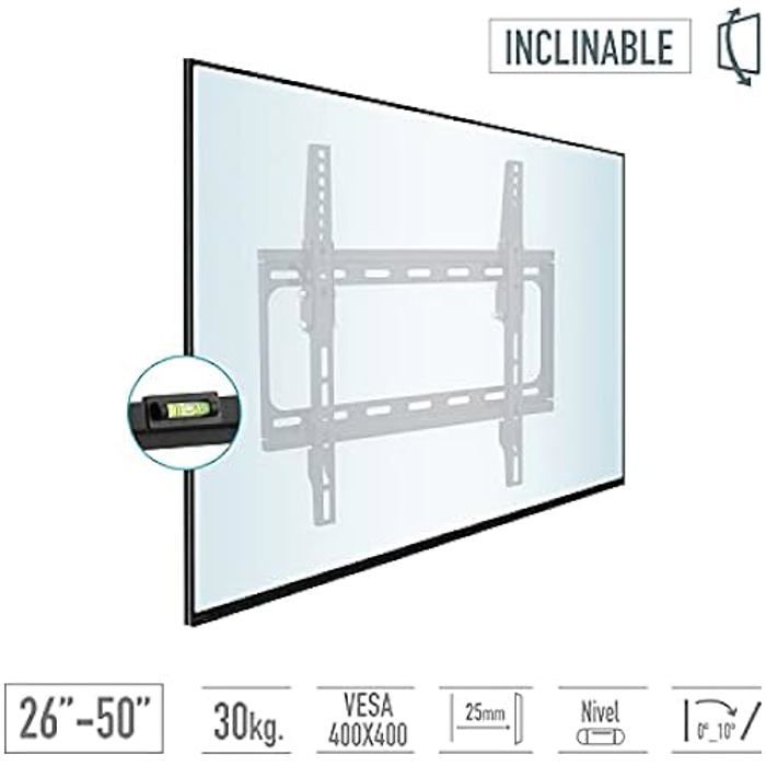 Support Mural Inclinable - TM Electron - TMSLC016 - 10 à 24 pouces - Max 30 kg - Métal Noir