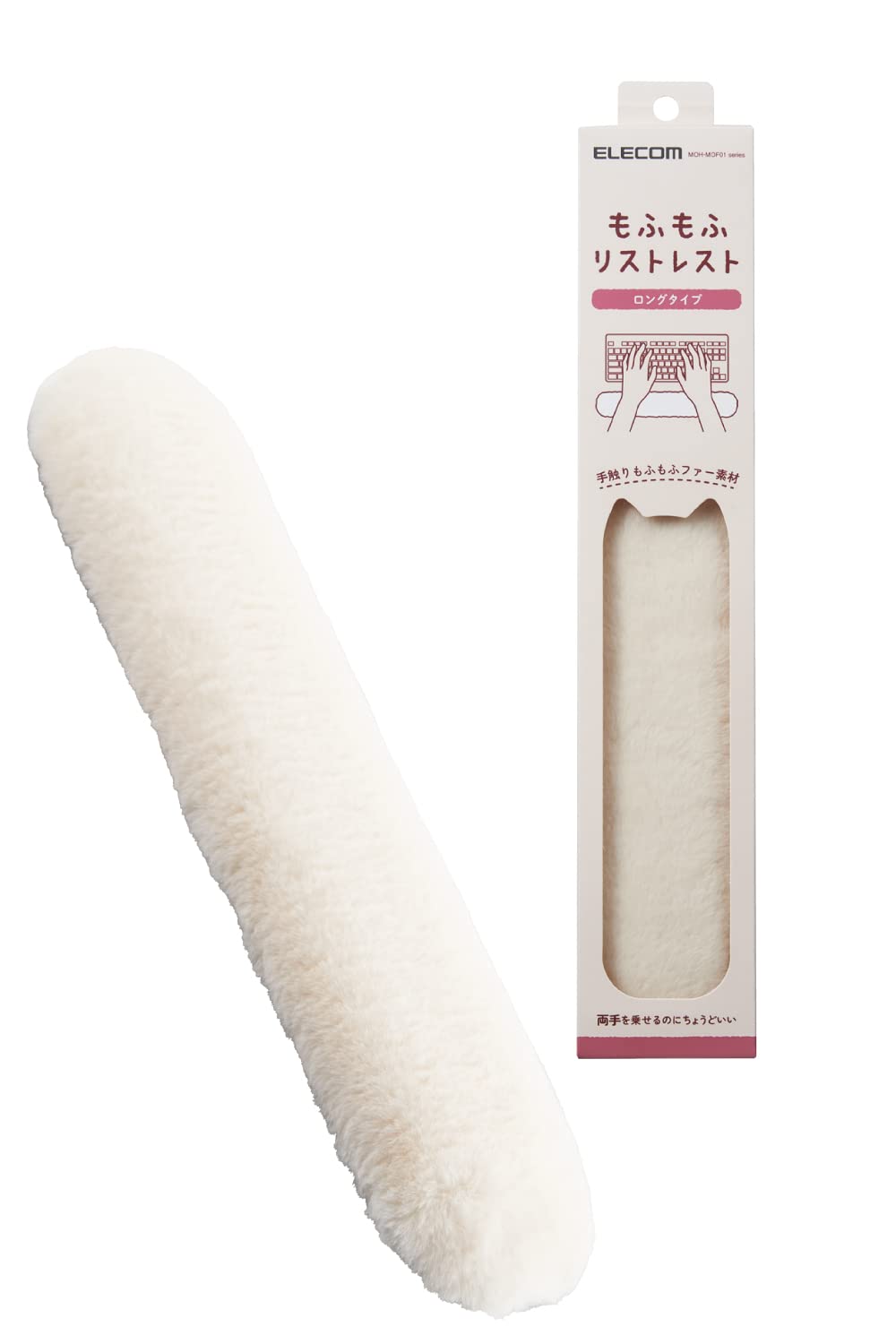 

ELECOM Fluffy Wrist Rest, Long, White, MOH-MOF01WH белый
