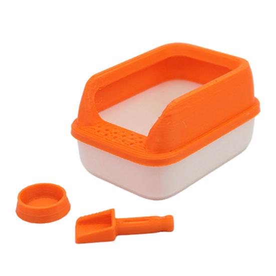 3Pcs Mini Cat Litter Box Set for 1:12/1:6 Doll Houses Handcrafted Food Bowl Tiny Scoop Miniature Scene Model Doll Home Decoration Toy