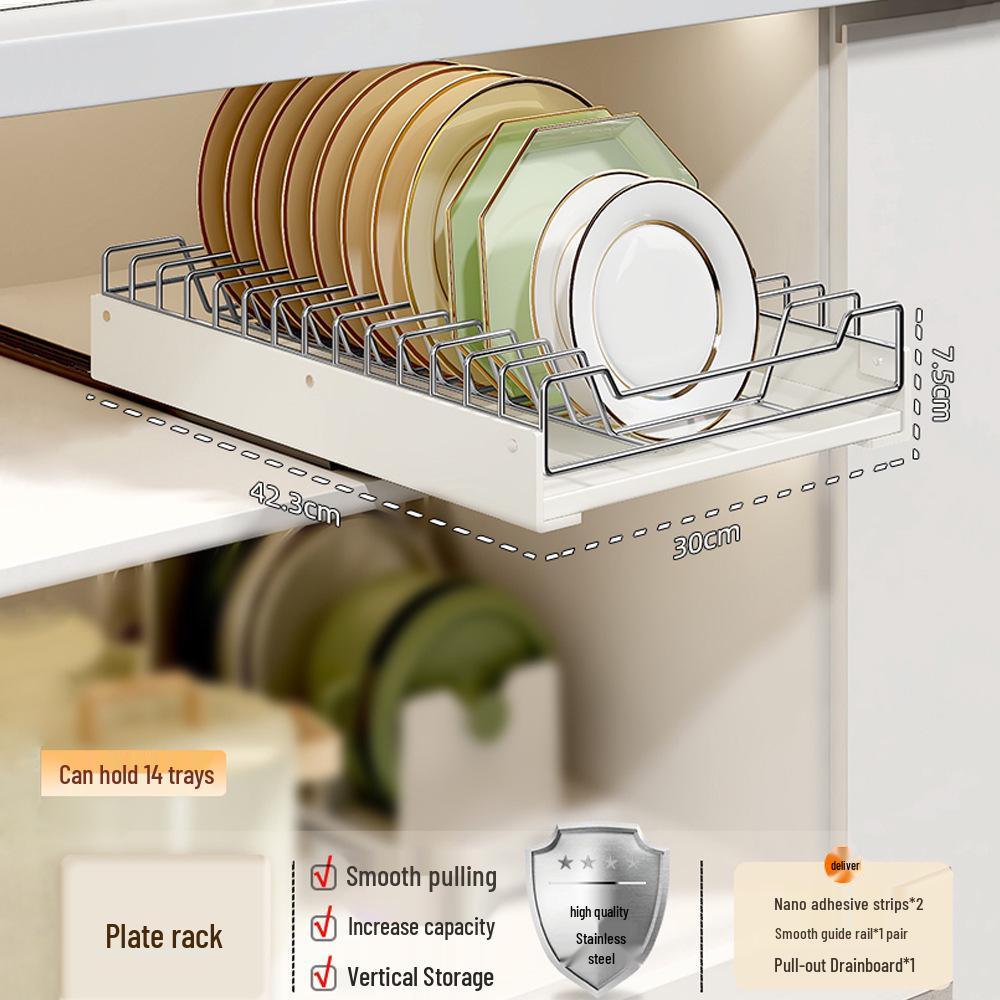 No-Install Spice Rack & Drawer Basket for Under-Sink Kitchen Storage