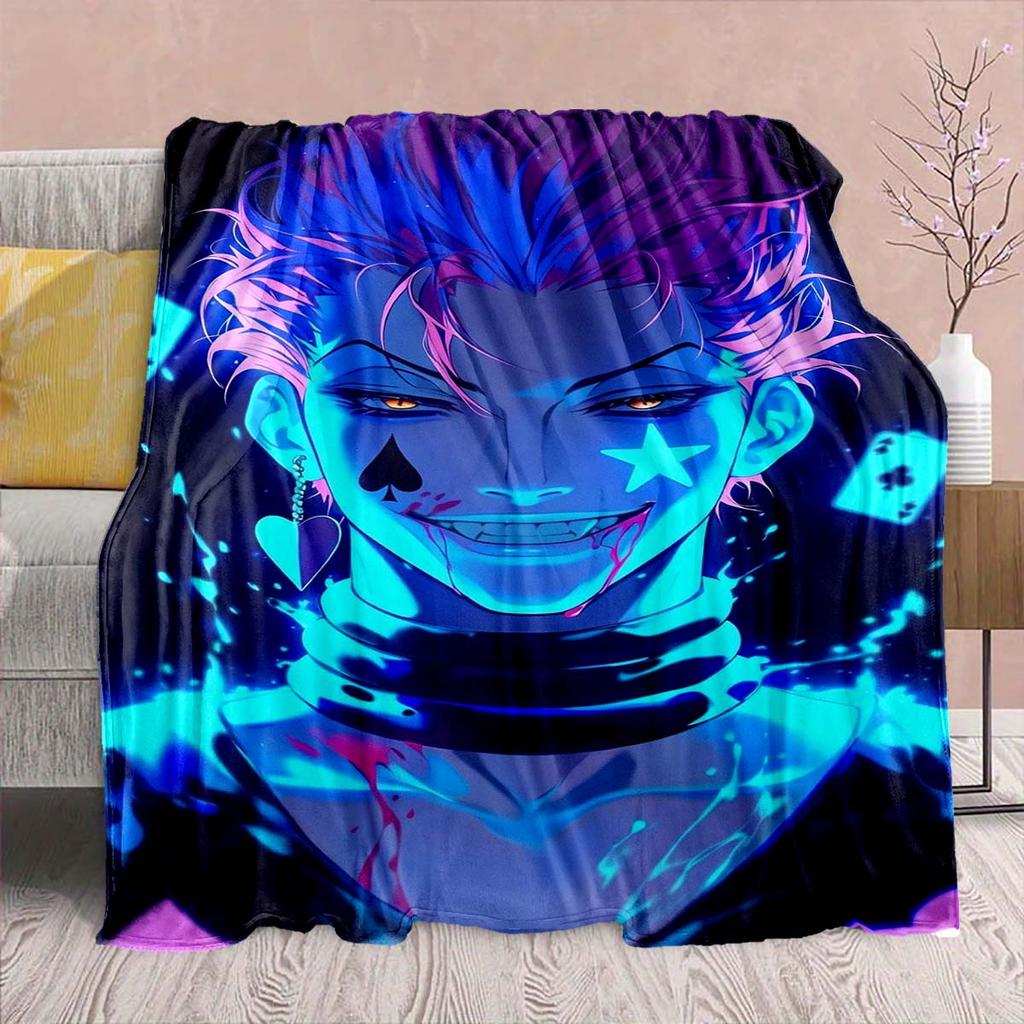 Hunter x Hunter Anime Flannel Blanket – Soft & Warm – Perfect for Sofa, Bedding, Camping, Travel, Office, & Home Decor – QJY