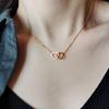 Double Ring Heart Shape New Simple Necklace Female Collarbone Chain Female Niche Design Sense Internet Celebrity Ins Style Jewelry Gift