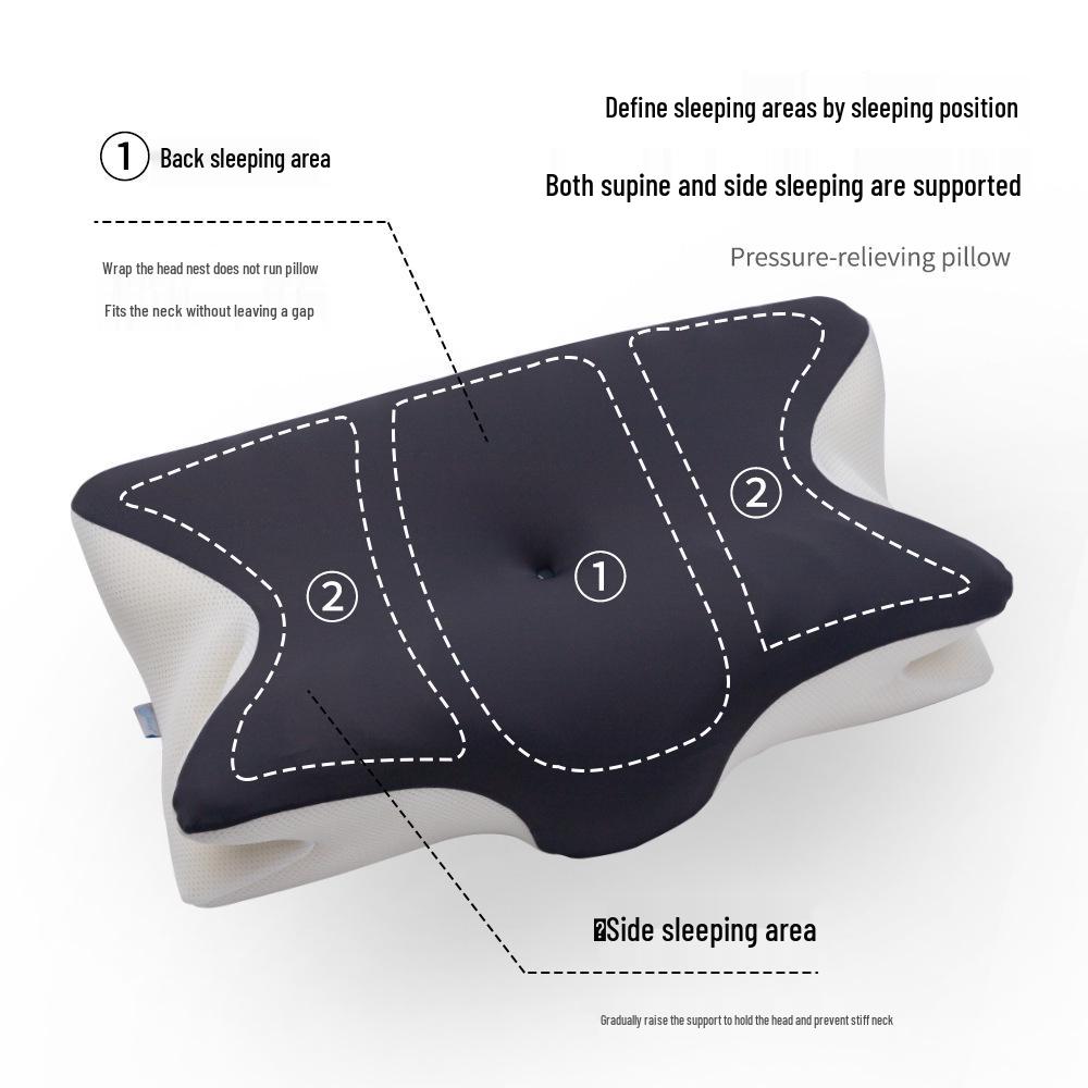 Cooling Memory Foam Neck Pillow with Ice Silk Cover for Multi-Position Sleep
