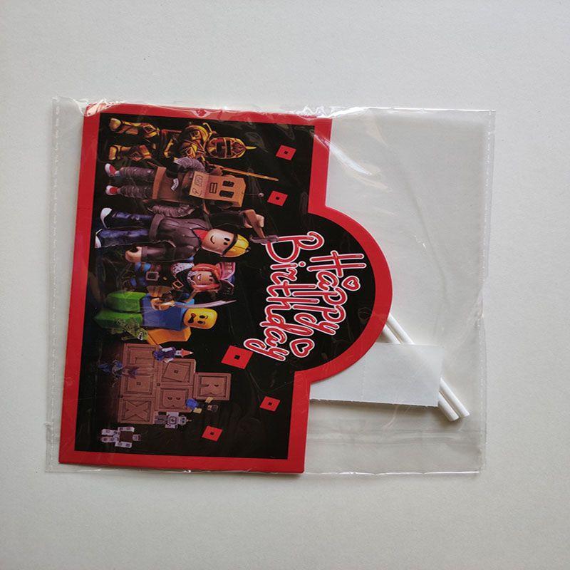 Theme Roblox Game Party Supplies Kids Birthday Banners Cake Decorations Toppers