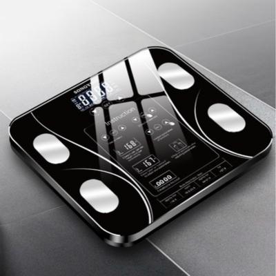 Bluetooth-Körperfettwaage, Floor Scientific, intelligente elektronische LED-Digital-Badezimmerwaage, Balance-Monitor
