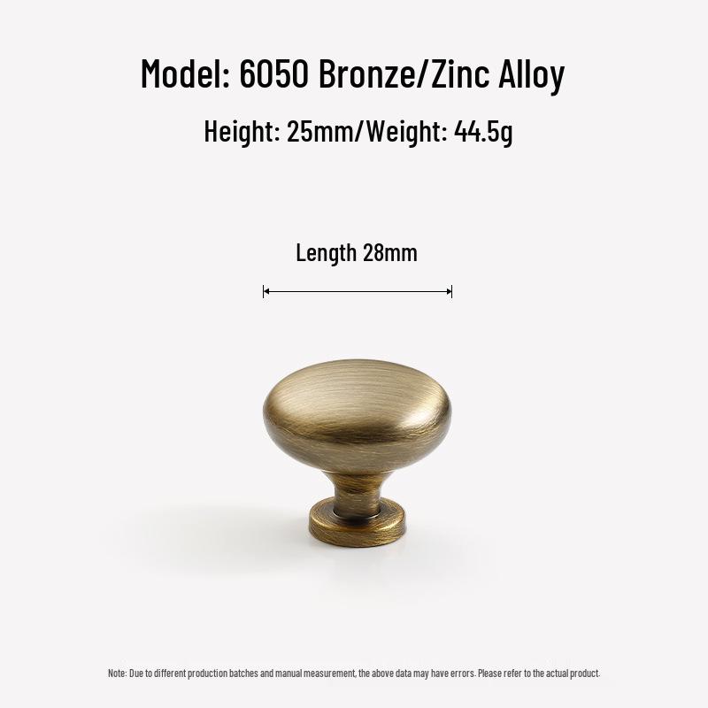 Vintage Brass Wardrobe & Drawer Handle - French Style Single Hole Design