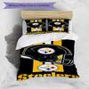 Steelers Helmet Design Bed Bedding Set 1 Duvet Cover + 2 Pillowcases Soft Breathable Household Bed Linens