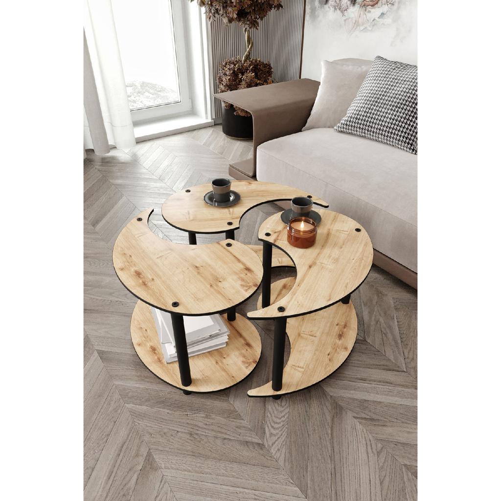 Yin Yang Unity Serenity Coffee Table Set Of 3? Sapphire-oak 70 Cm