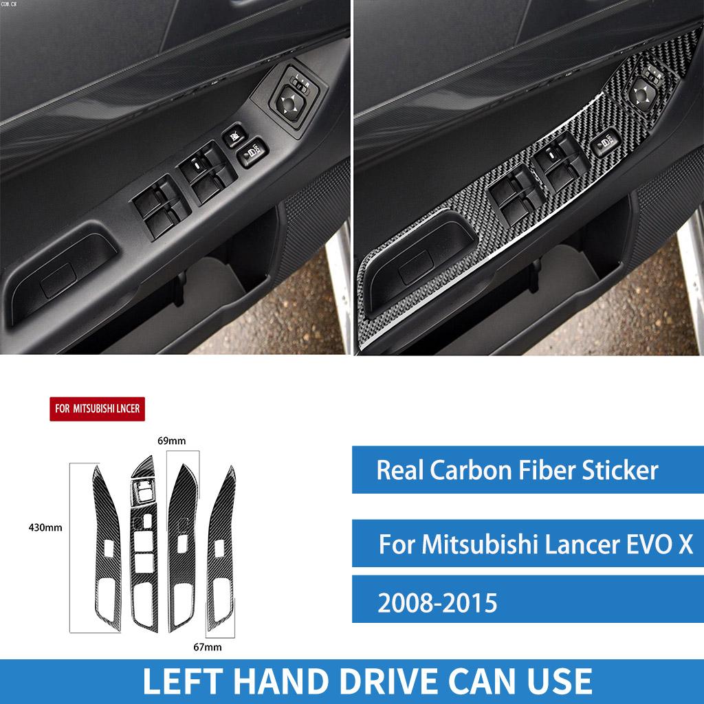For Mitsubishi Lancer Evolution EVO X 2008-2015 Center Full Set Suit Cover Real Carbon Fiber Sticker Car Interior Accessories