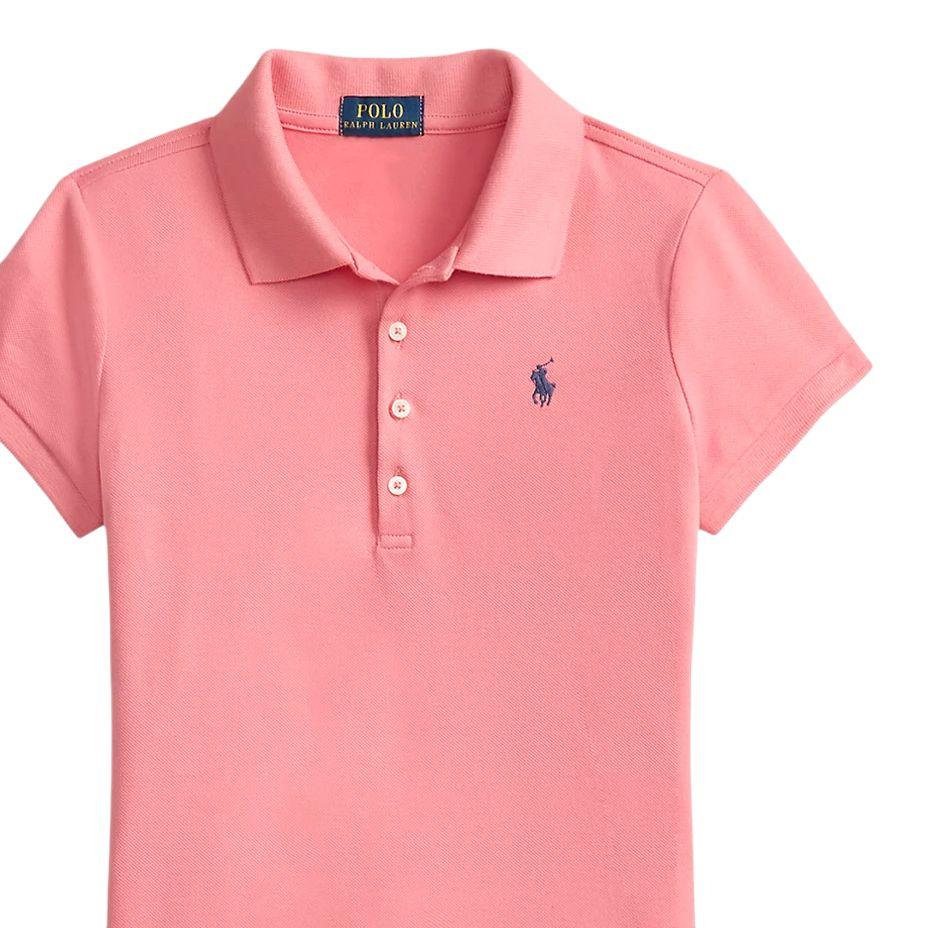 Polo Ralph Lauren Polo Dress Ribbed Mesh Low Waist Polo Collar Ruffle Short Sleeve Kids Dresses 313698754-087