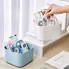 Caixa Organizadora de Mesa Divisória para Canetas Marcadores com Alça Versátil Recipiente para Cosméticos Caixa de Mesa de Quarto Caixa de Armazenamento Portátil